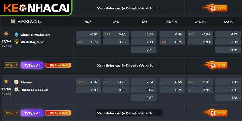 Cập nhật kèo nhà cái liên tục giúp bạn không bỏ lỡ các cơ hội ngon